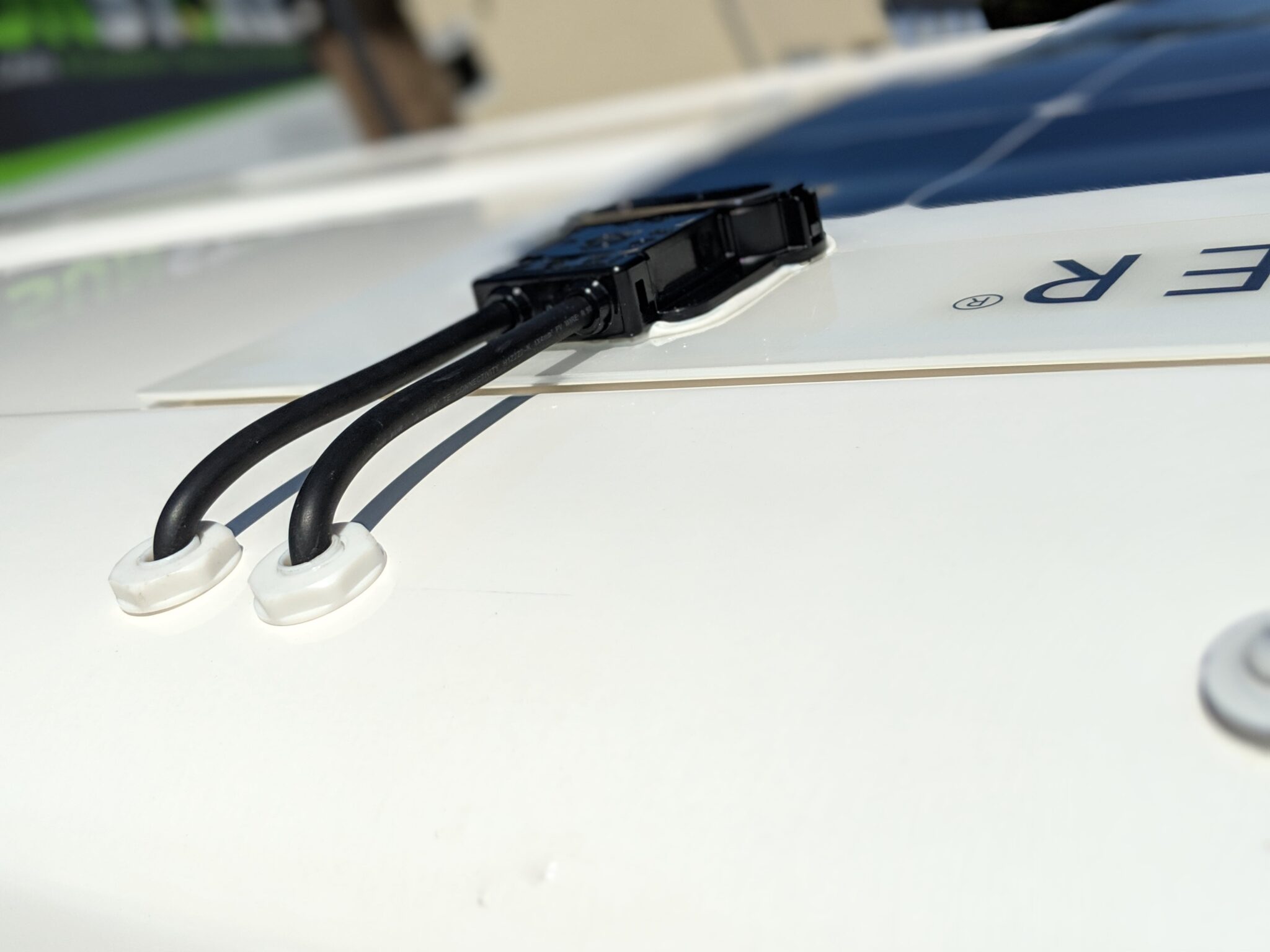 Cables on SUNPOWER 110w Semi Flexible 12v Solar Panel Kit